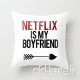 Coussin décoratif taies Netflix IS MY BOYFRIEND Nursery White Decorative Pillow Case with Invisible Zipper Canvas Throw Pillow Cover For Canapé and Basse 45 x 45 cm - B07B8LMGBP